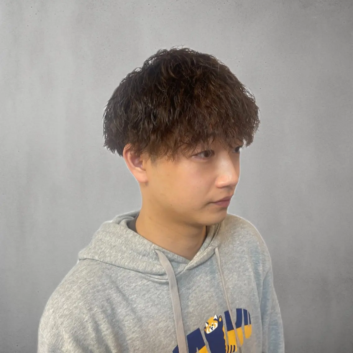 ショート パーマ メンズ マッシュ 金田 晏栞のヘアスタイル