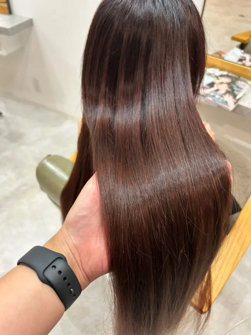 ロング カラー レッドカラー 三川 啓英 / 縮毛矯正/髪質改善のヘアスタイル