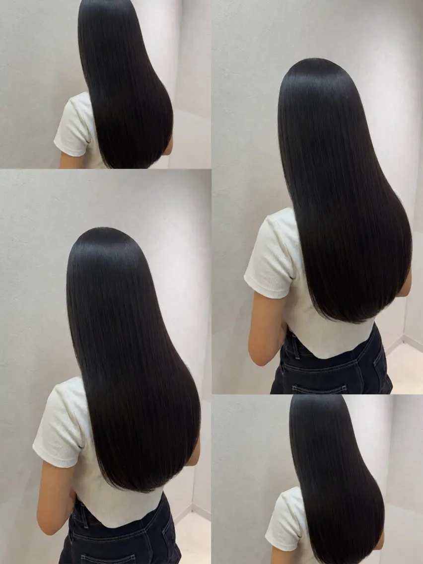 ロング 学生 縮毛矯正 カット 縮毛矯正 トリートメント 透明感カラーボブ レイヤー/asukaのヘアスタイル