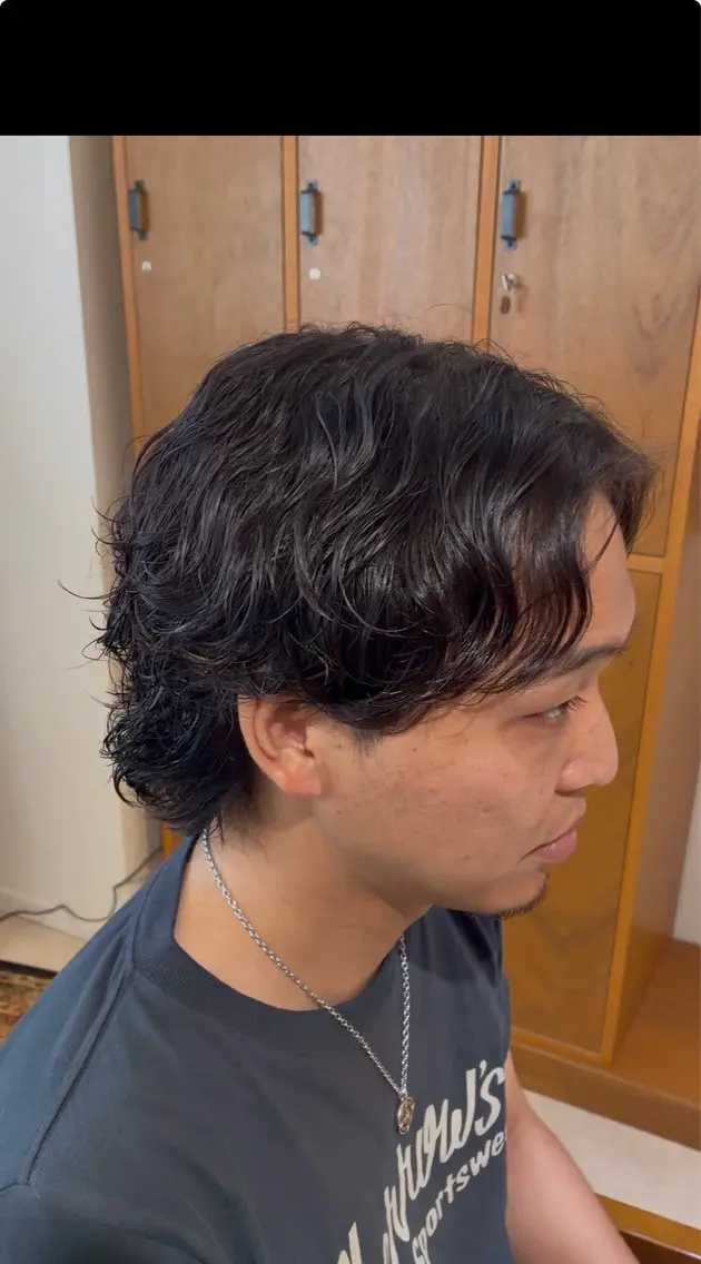 パーマ メンズ センターパート メンズパーマ ニュアンスパーマ カット パーマ ブリーチ/名古屋/ /栄/ioriのヘアスタイル