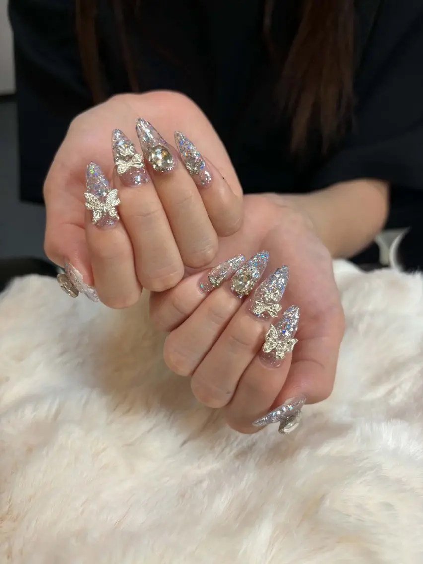 ネイル 桜ネイル 長さ出し フレンチネイル 韓国ネイル マグネットネイル ハンドネイル Kiwami nailsalonのネイルデザイン