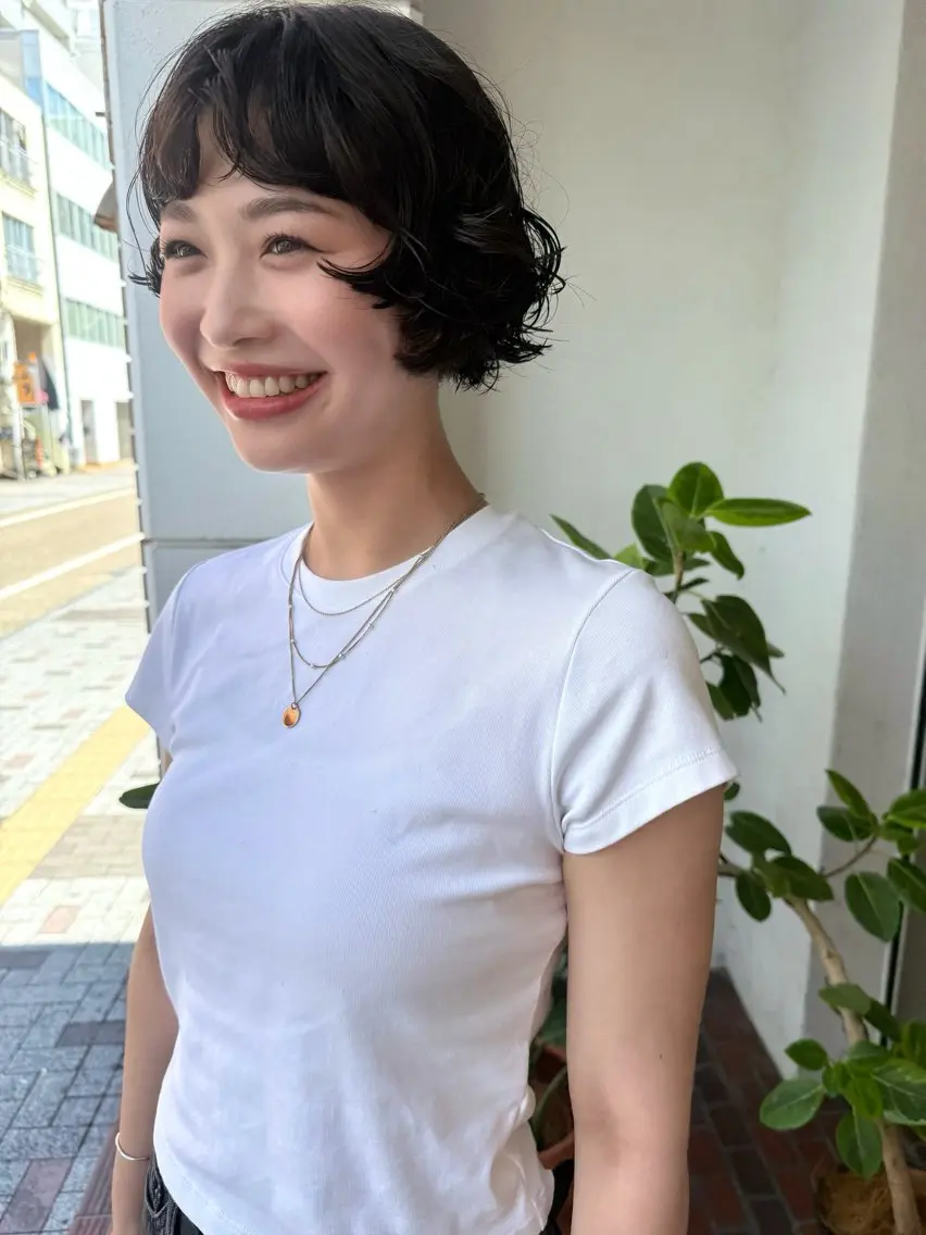 ショート パーマ カット パーマ トリートメント ショート/パーマ /muku サリのヘアスタイル
