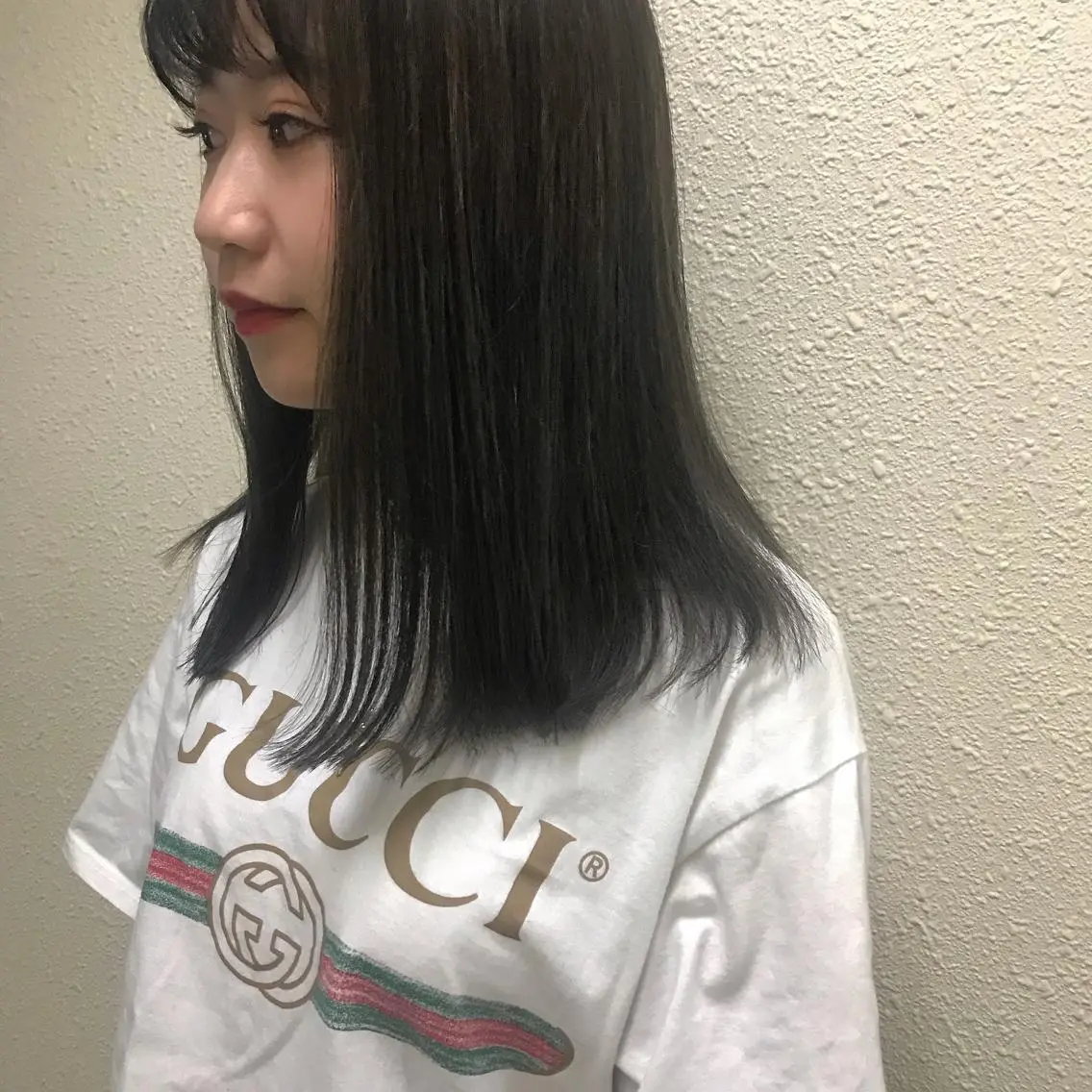 セミロング ハイライト kiyono ⭐︎ダブルカラーのヘアスタイル