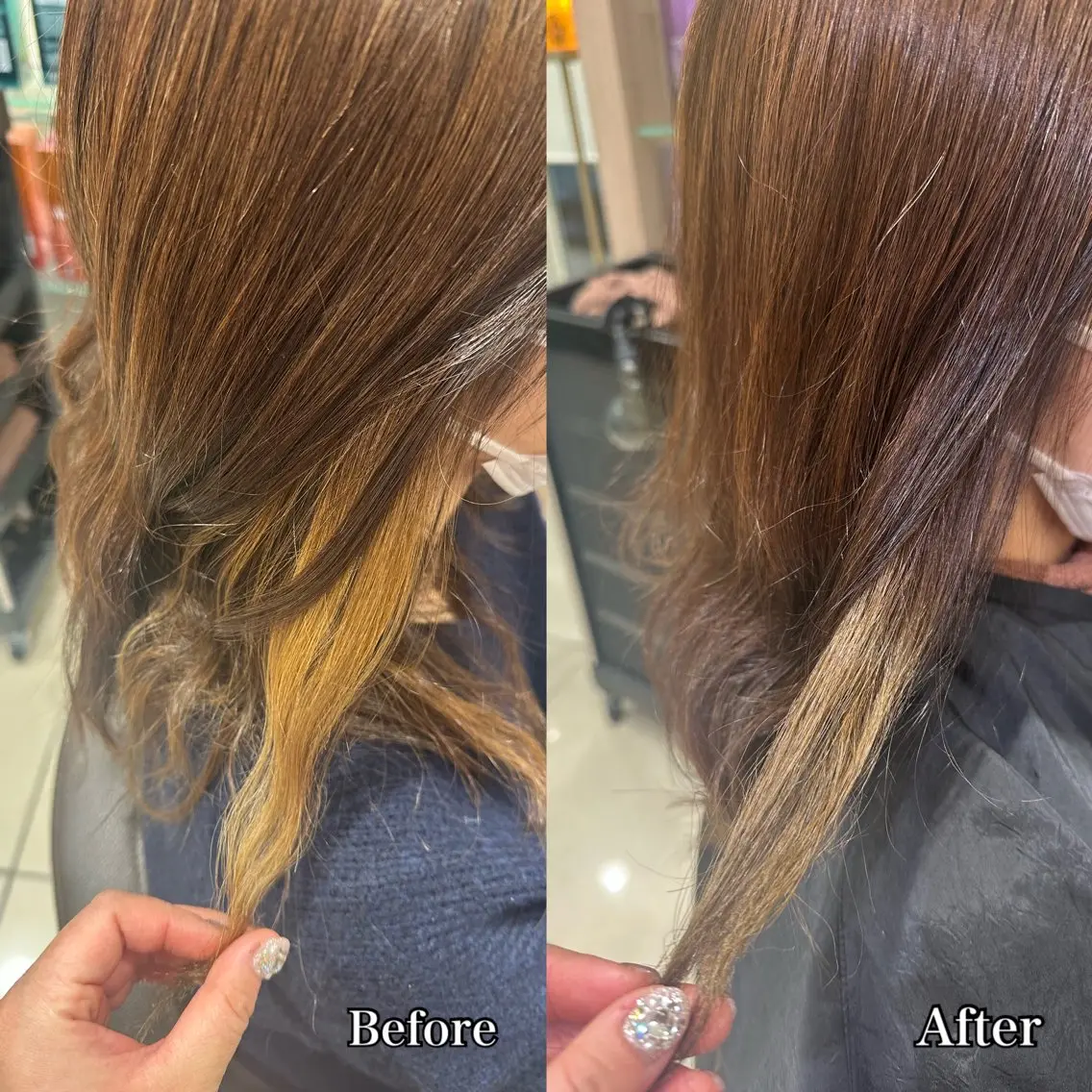 セミロング カラー ベージュカラー ヘアカラー Miyu🦄ash カット/まつげのヘアスタイル