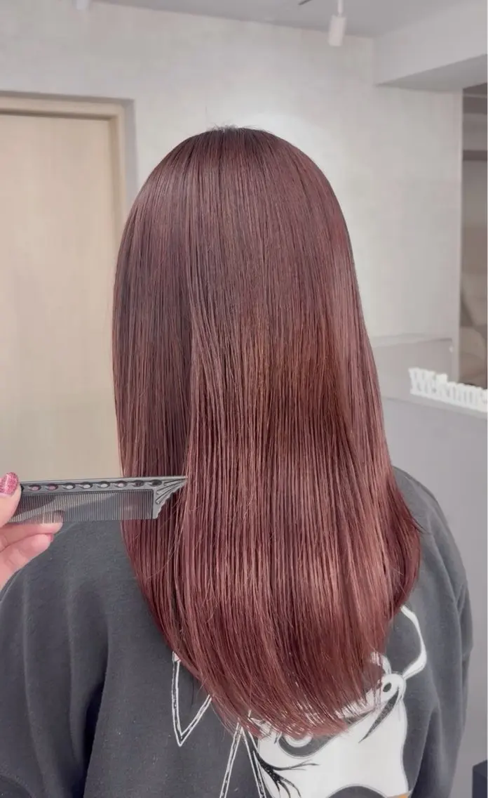 セミロング ヘアカラー トリートメント 蓮 華のヘアスタイル