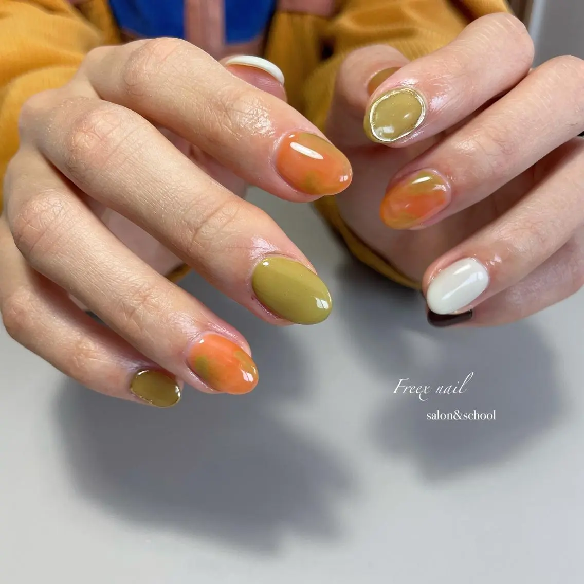 ネイル 春ネイル ハンドネイル ハンドケア freex nail /ニュアンス/個性派のネイルデザイン