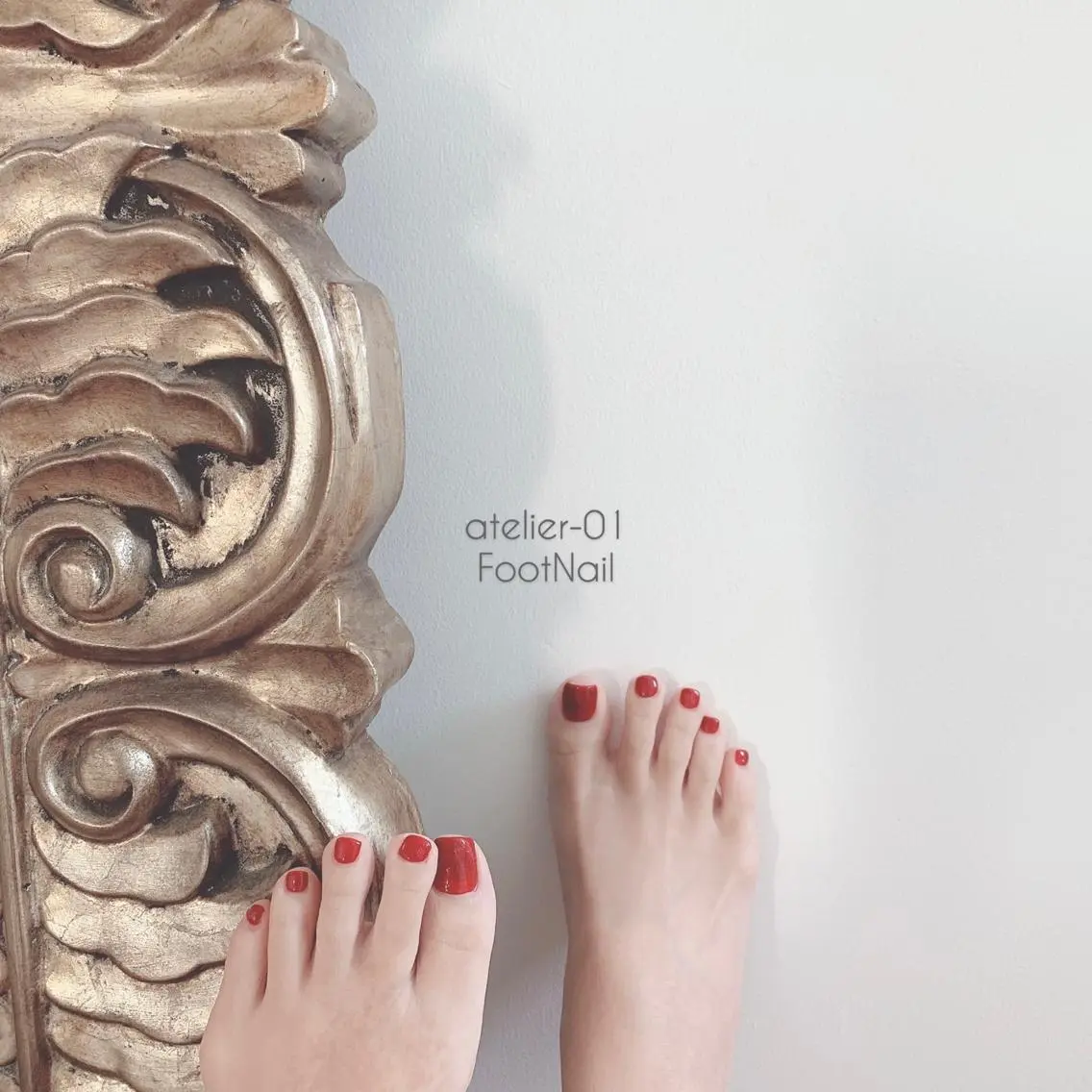 ネイル フットネイル ワンカラーネイル フットネイル 優奈ティン atelier-01のネイルデザイン