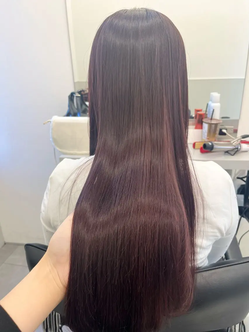 ロング カラー 髪質改善 トリートメント トリートメント 天野 利咲のヘアスタイル