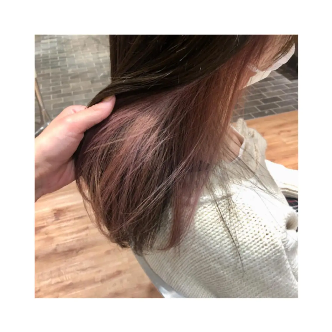 セミロング カラー ラベンダーカラー ラベンダーピンク ピンクカラー まちだ ひとみのヘアスタイル
