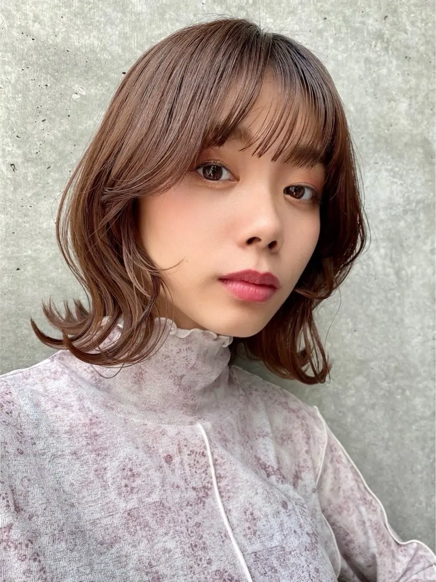 ミディアム アッシュ カット ヘアカラー トリートメント 🫧岡野/透明感🍃 /髪質改善🫧のヘアスタイル
