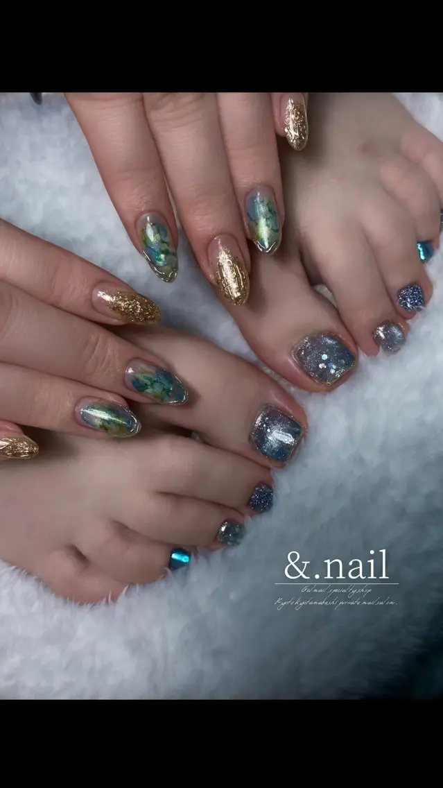 ネイル フットネイル ハンドネイル &.nail/ ニュアンス/持込み可のネイルデザイン