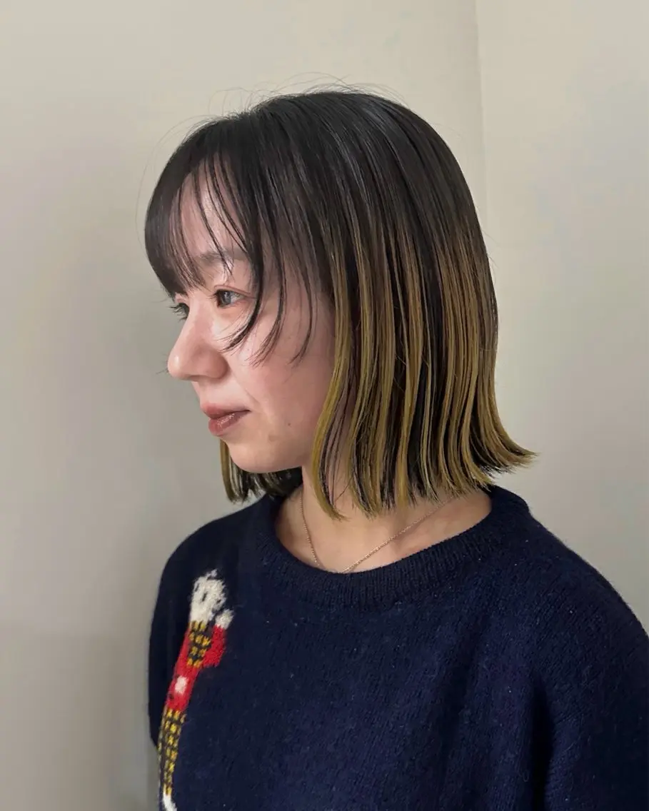 ミディアム カラー 透明感カラー/中崎町 fukaのヘアスタイル