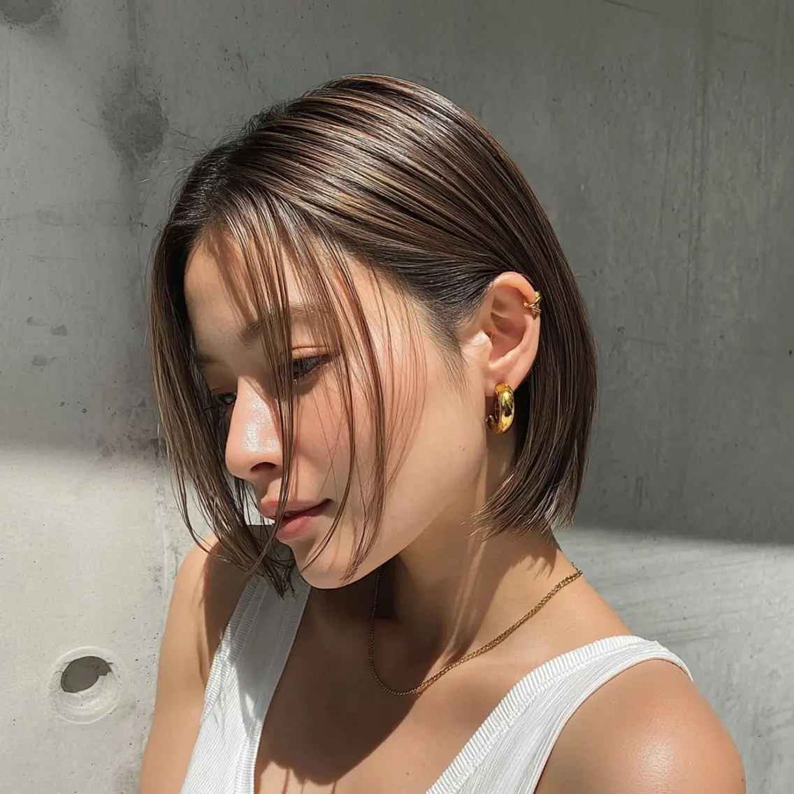 ショート ボブ 外国人風カラー ハイライト 似合わせカット 新越谷HATTORI 似合わせカットカラーのヘアスタイル