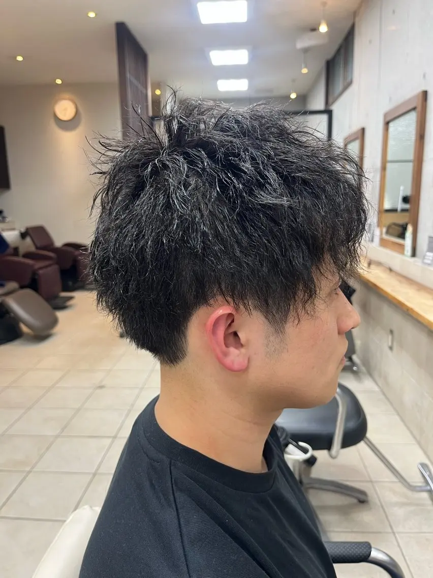 ショート パーマ メンズ メンズパーマ カット たなか なおのヘアスタイル