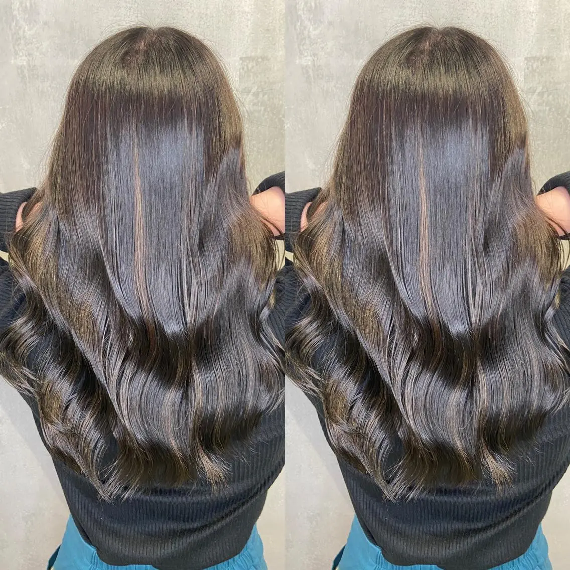 セミロング カラー ハイライトカラー ハイライト 髪質改善 ツバサ 髪質改善のヘアスタイル