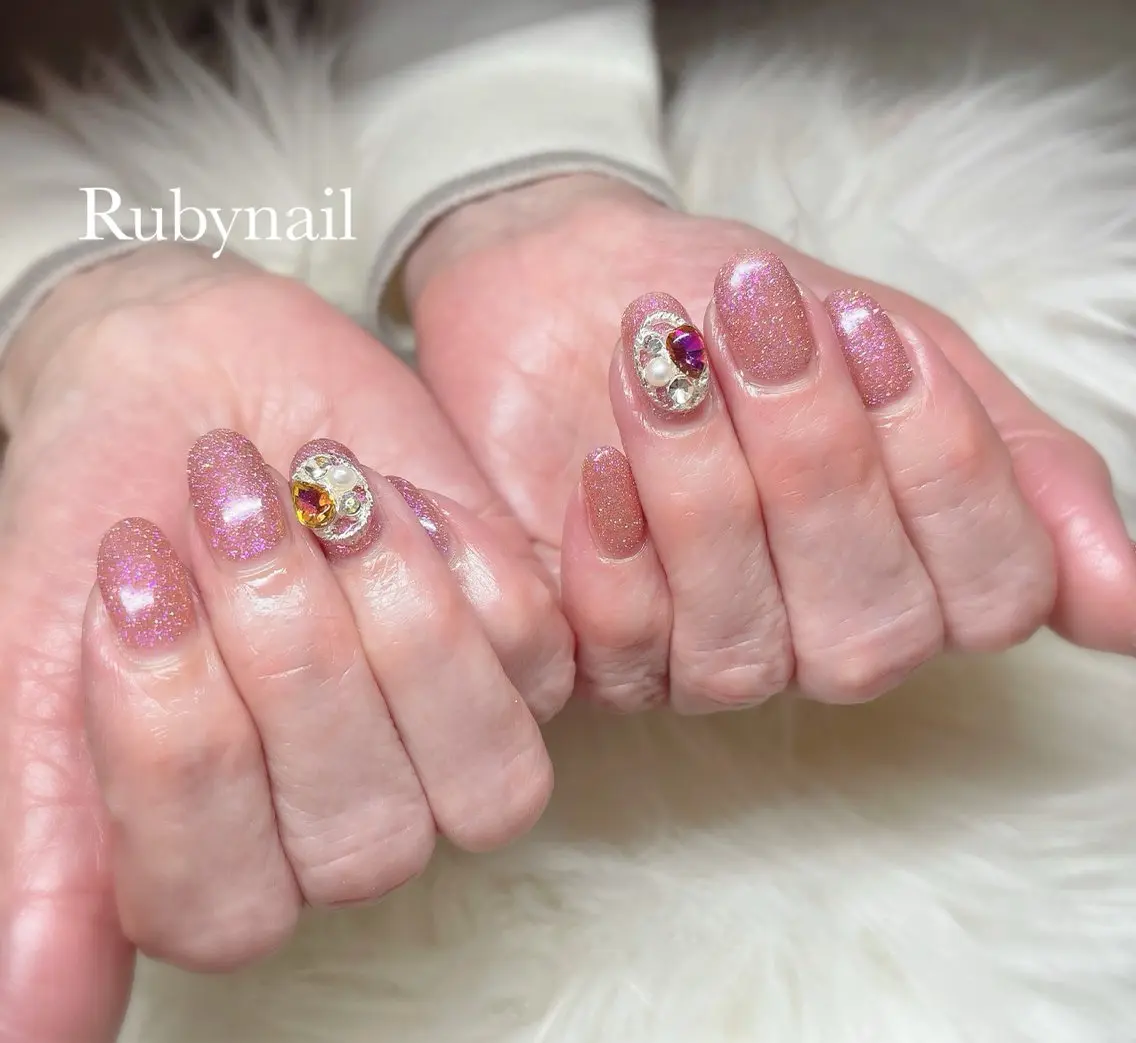ネイル フラッシュネイル ピンク プライベートサロン Rubynailのネイルデザイン