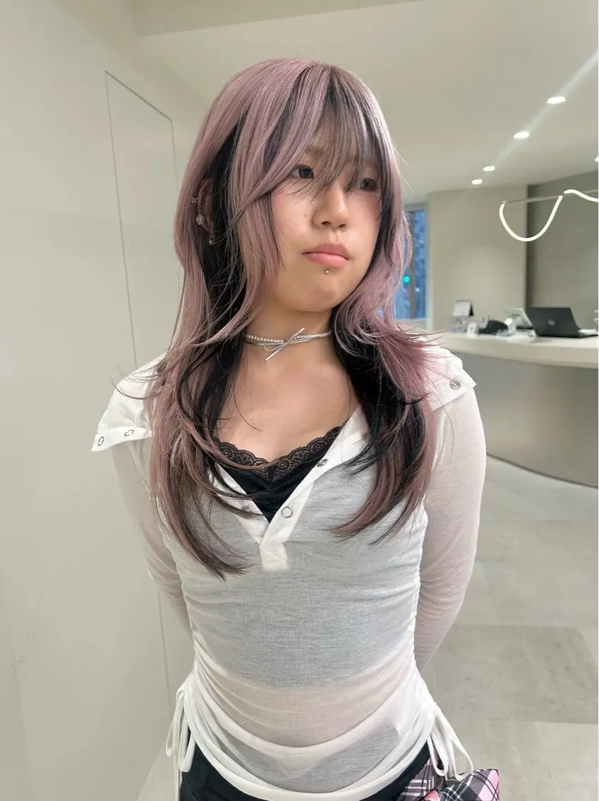 ロング カラー デザインカラー インナーカラー カット ヘアカラー 海外レイヤー /NAGISAのヘアスタイル