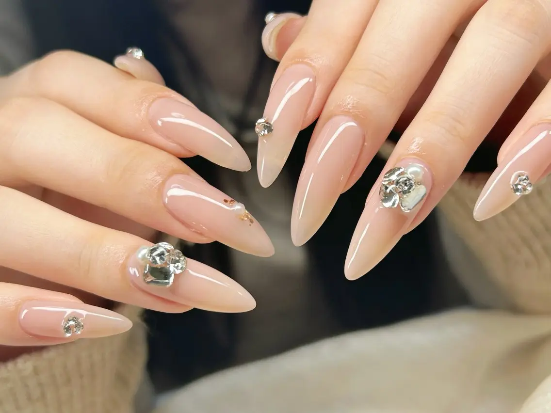 ネイル アートネイル チークネイル 成人式 入学式 長さ出し ハンドネイル Lino Nailのネイルデザイン