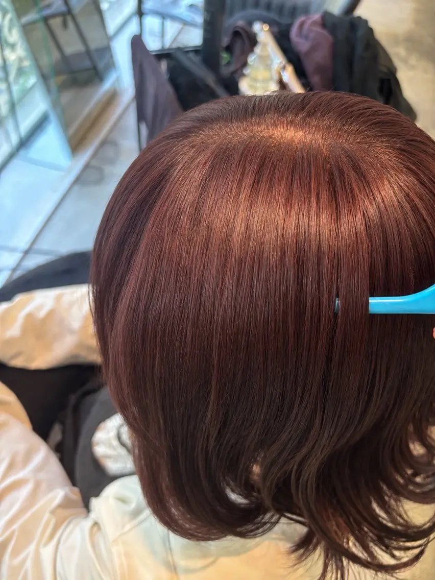 ミディアム ピンクブラウン ヘアカラー トリートメント 札幌 Nanami 🪽のヘアスタイル