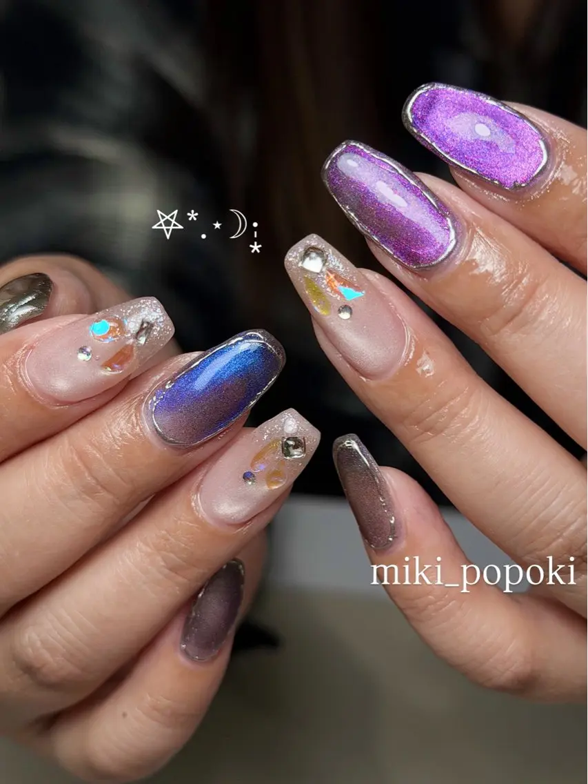 ネイル マグネットネイル ハンドネイル 個性派/ちゅるん/ モチ好評◎|MIKIのネイルデザイン