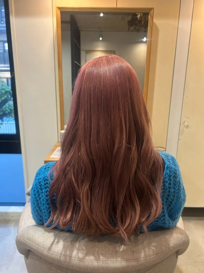 ロング カラー ベージュカラー ブリーチ ピンクカラー ピンクベージュ ヘアカラー トリートメント ヘッドスパ MIO 艶カラー/ 縮毛/ブリーチ🫧‪のヘアスタイル