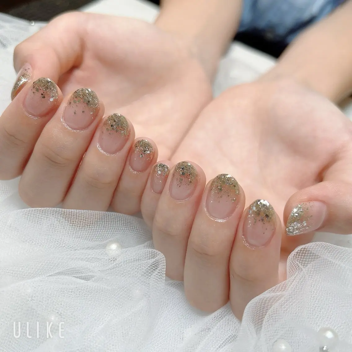ネイル ジェルネイル ラメ(グリッター) ラメグラデーション ハンドネイル EmaNail Risaのネイルデザイン