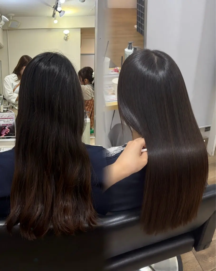 ロング 縮毛矯正 心寧🍑🤍ྀི/ beigecolorのヘアスタイル