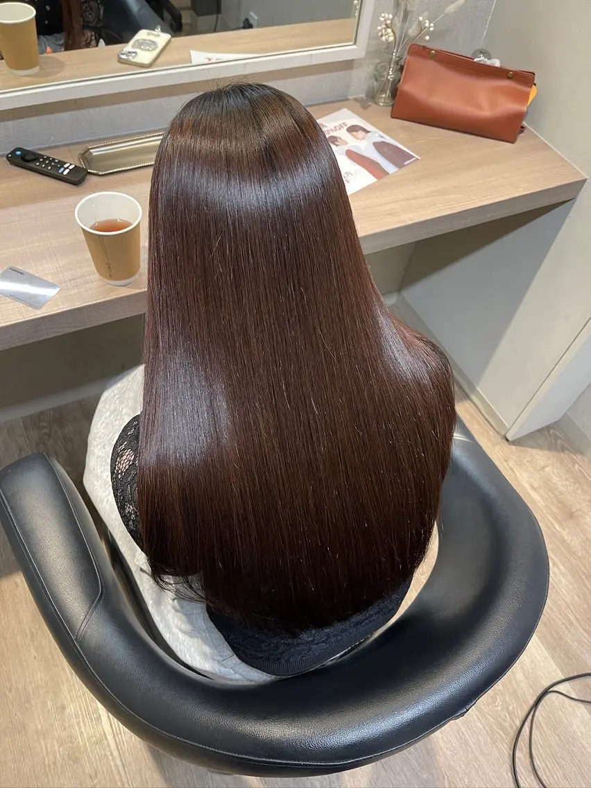 ロング カット 縮毛矯正 トリートメント ANDIAMO SAKAE🍁楓のヘアスタイル