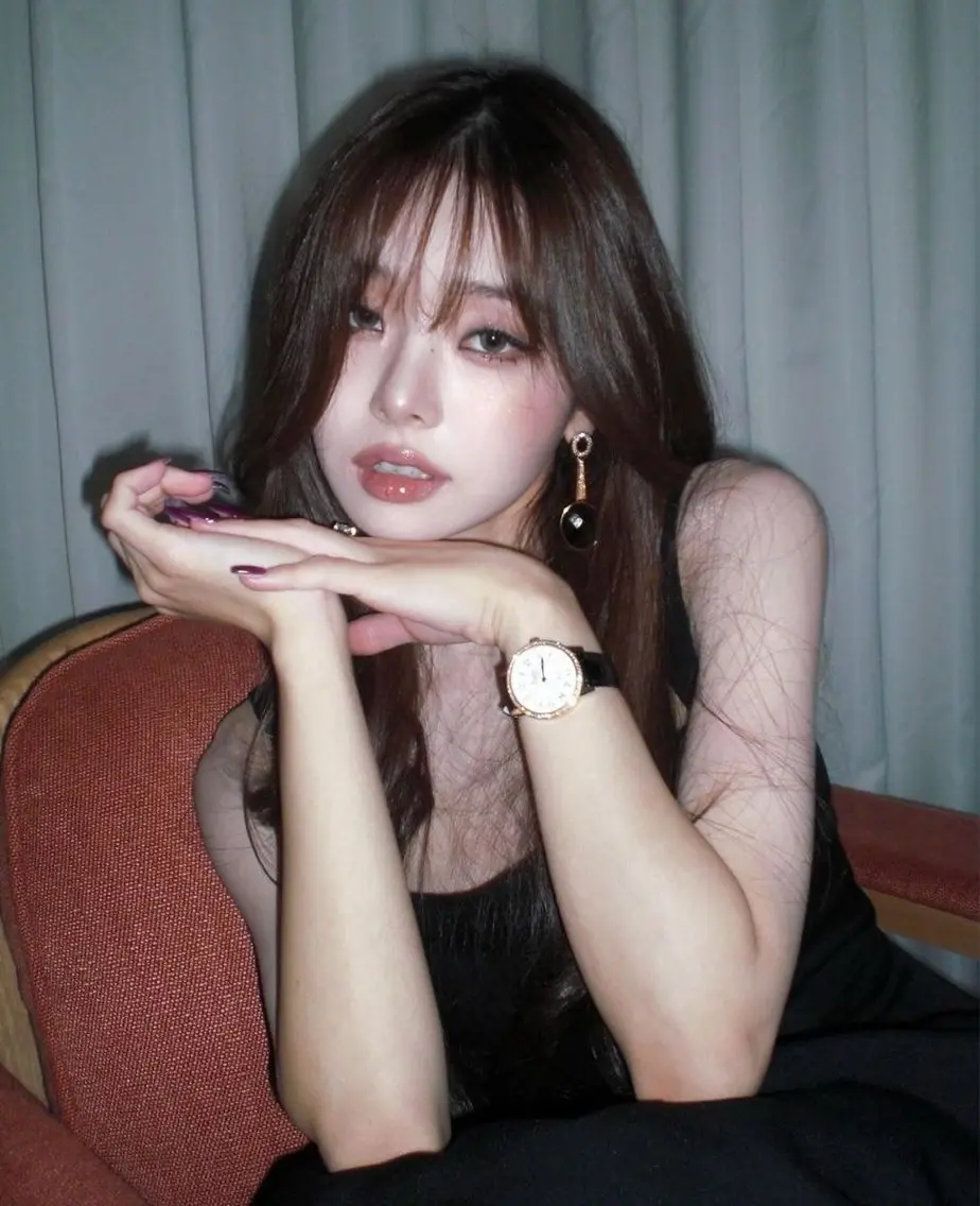 ロング チョコレートブラウン 韓国風ヘア ワンホンヘア 表参道/ワンホンヘア SAAYA🖤のヘアスタイル
