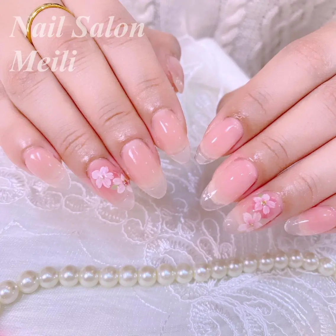 ネイル 桜ネイル 卒業式 ピンク 春ネイル NAILSALON MEILIのネイルデザイン
