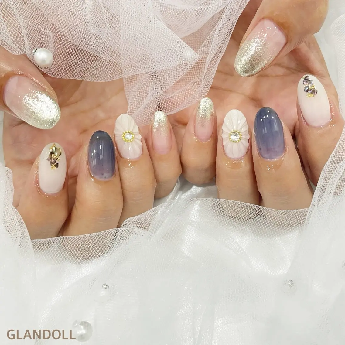 ネイル フラワーネイル ぷっくりネイル ハンドネイル GLANDOLL YURIのエステ・リラクイメージ