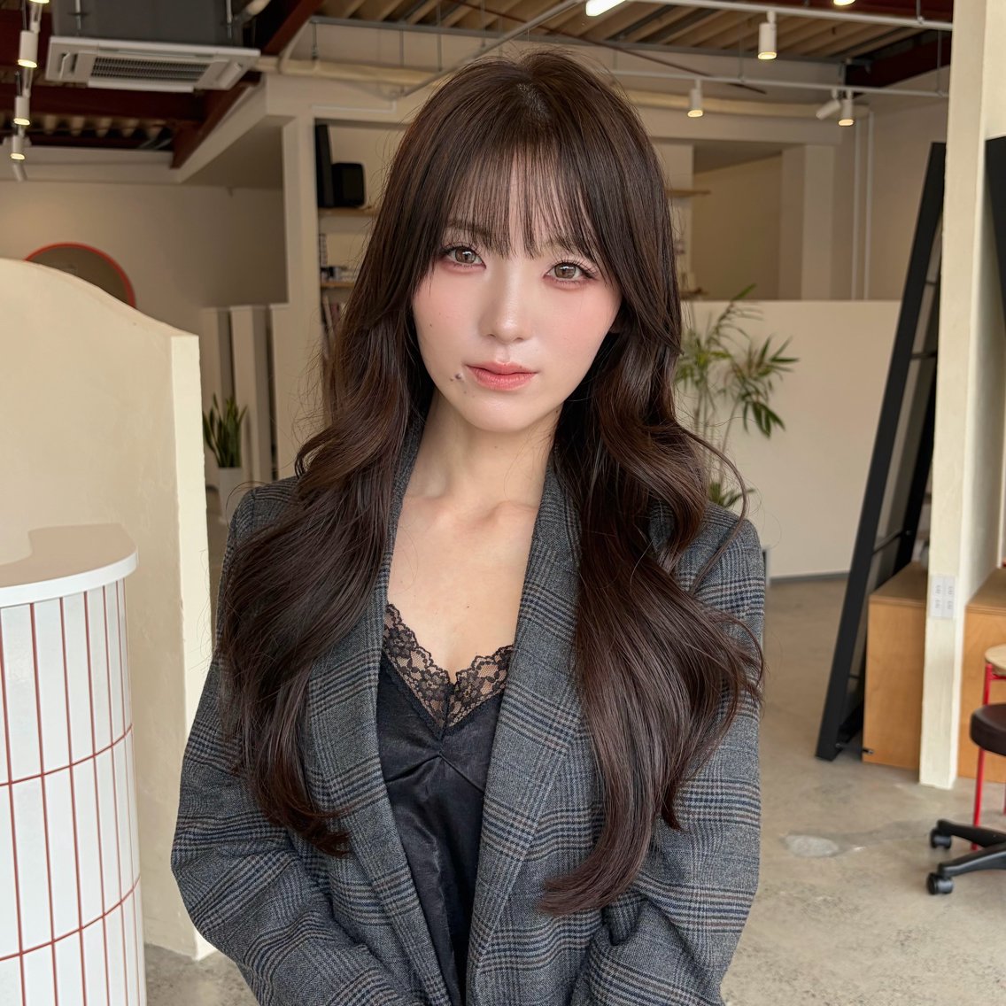 ロング カット ヘアカラー トリートメント 🎀【顔周りカット】 Mayu🎀のヘアスタイル