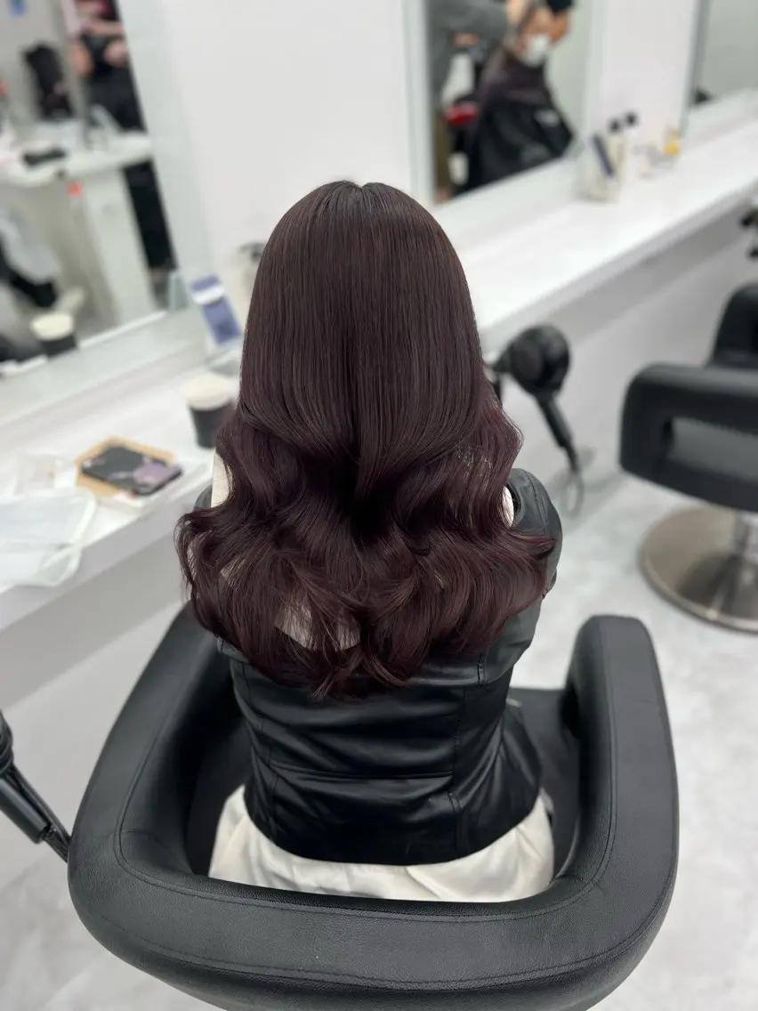 ミディアム カラー 💖似合わせカラー レイヤー💖縮毛矯正のヘアスタイル