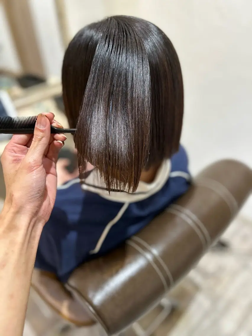 ミディアム パーマ 縮毛矯正 堀 大輔のヘアスタイル