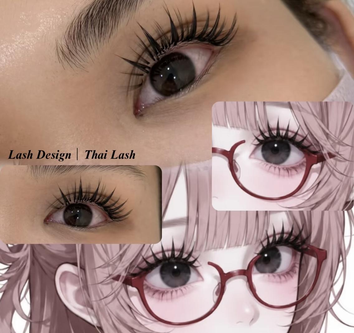 マツエク・マツパ フラットラッシュ 韓国風マツエク パリジェンヌラッシュリフト まつげパーマ 下まつげエクステ Ruka🍭ワンホン 漫画🦊マツエク店のマツエク・マツパデザイン