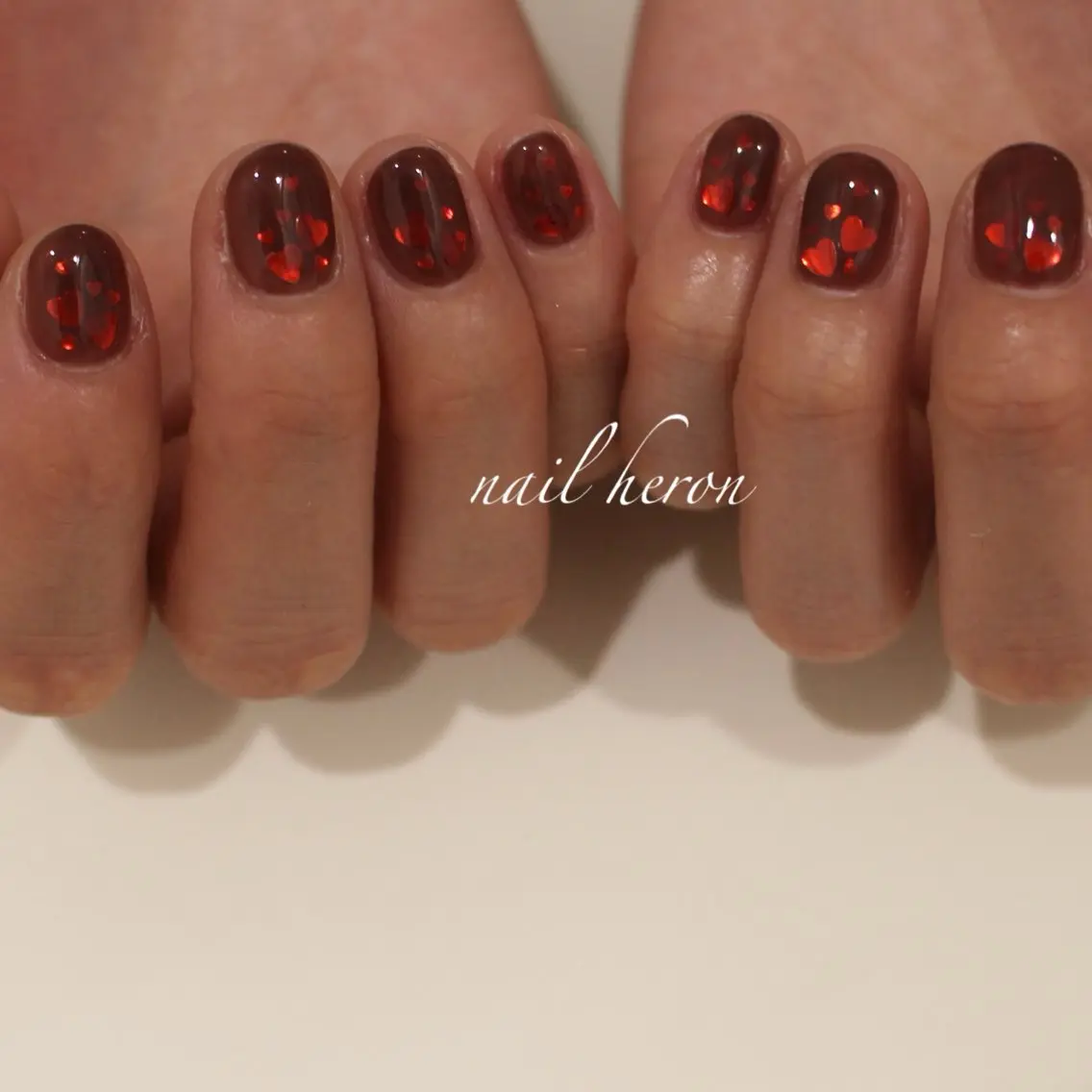 ネイル ハート ハンドネイル saki_ nail heronのネイルデザイン