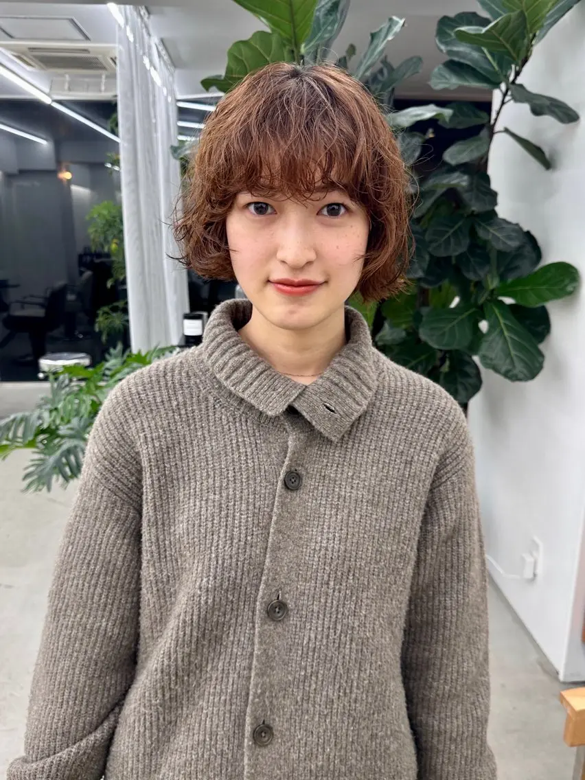 ショート パーマ ボブ カット パーマ トリートメント ボブ/レイヤー/ケア パーマ/リュウタのヘアスタイル