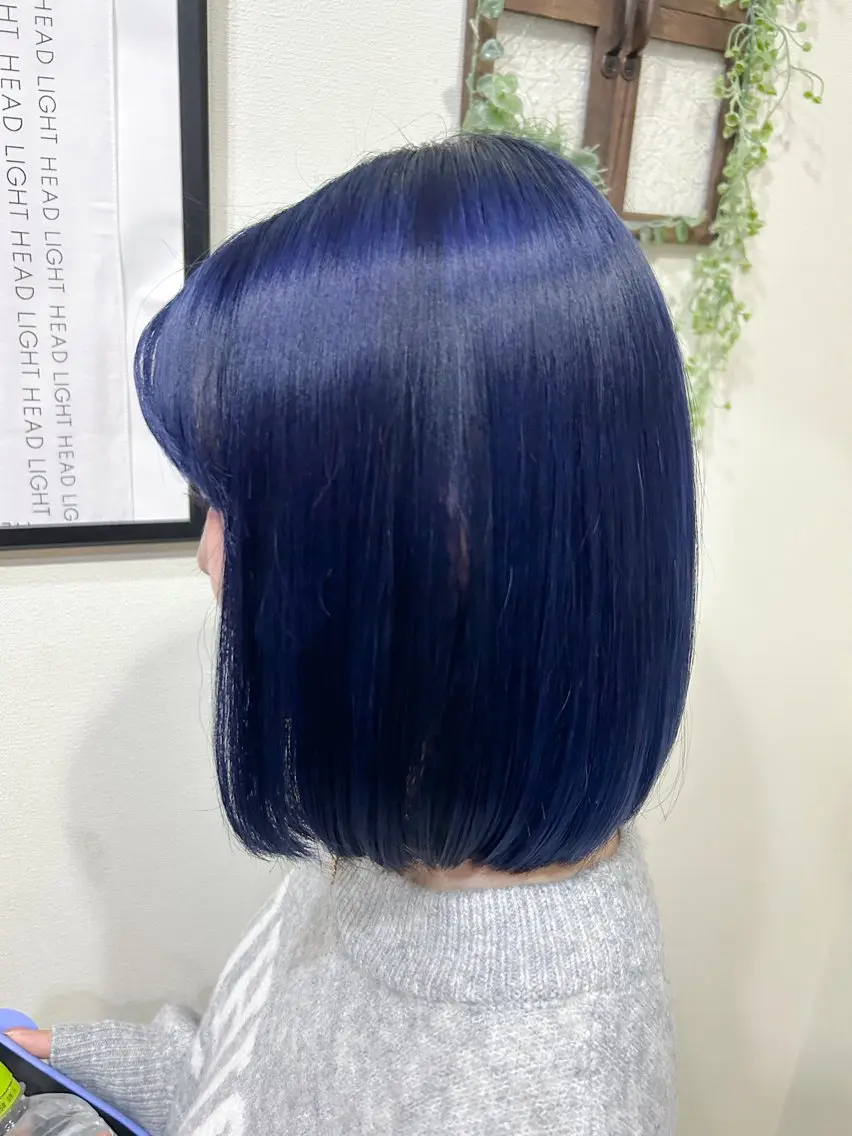 カラー ブルーカラー ネイビーカラー 原野 実優羽のヘアスタイル