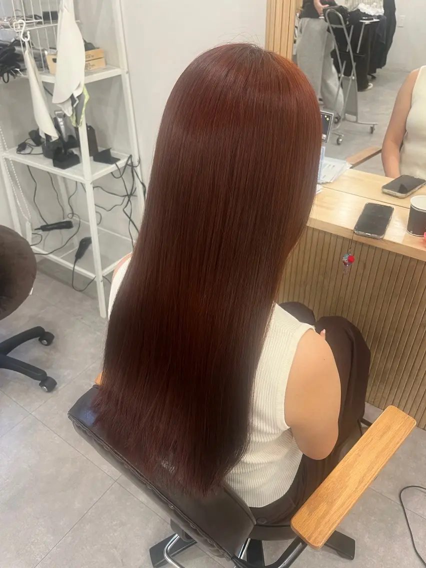 ロング カラー オレンジ ヘアカラー みう SHIANのヘアスタイル