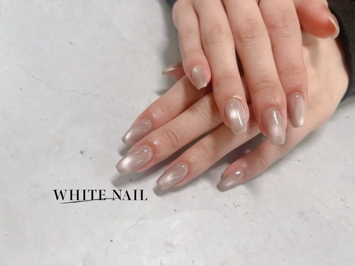ネイル マグネットネイル ハンドネイル WHITE NAIL ホワイトネイルのネイルデザイン