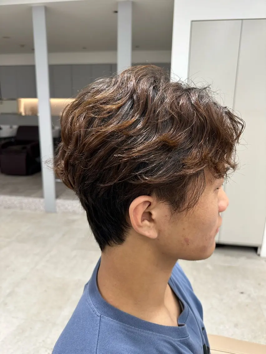パーマ メンズ 市川メンズパーマ/ 透明感カラーKaiのヘアスタイル