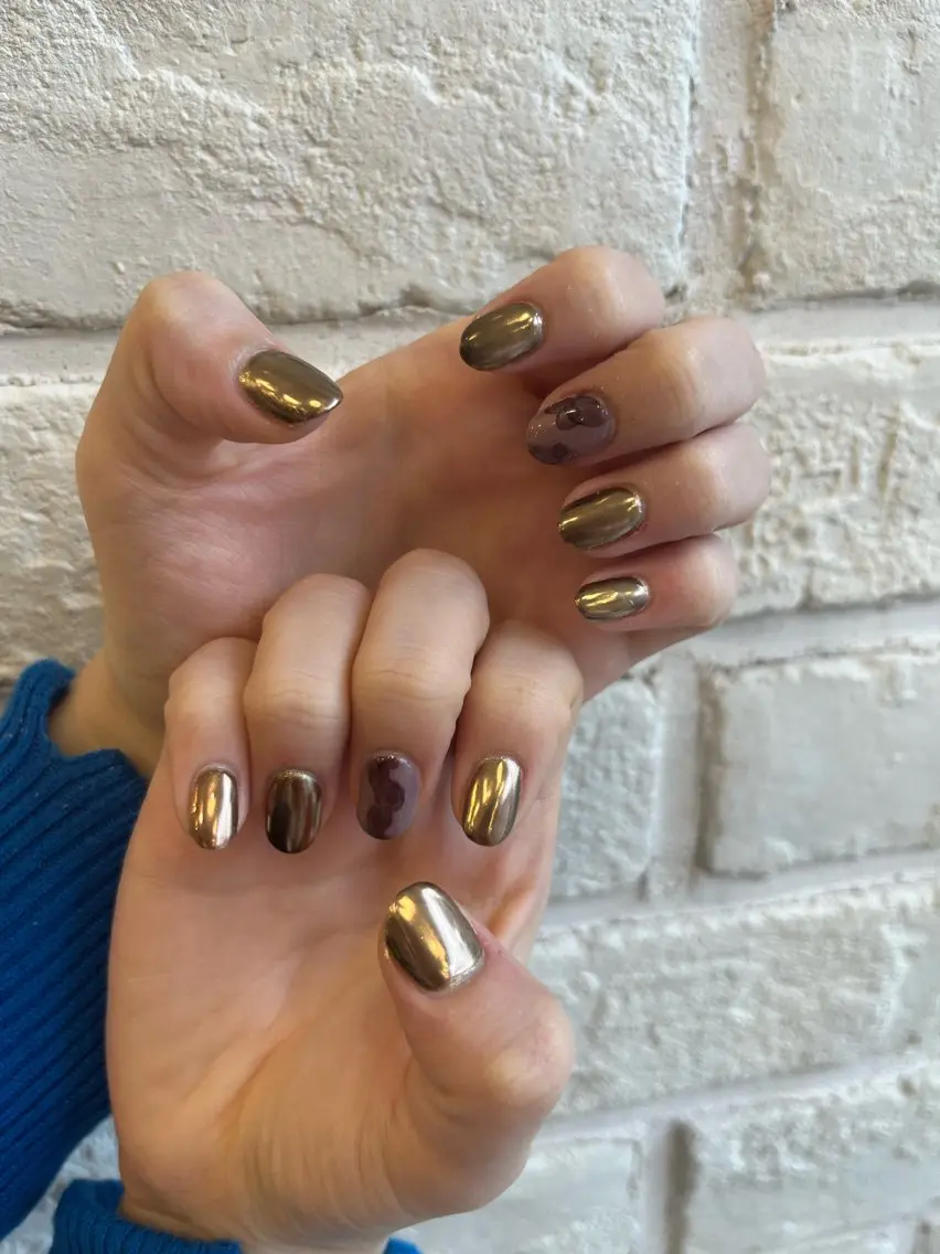 ネイル ミラーネイル シンプルネイル ❀pom nail❀ aya.のネイルデザイン