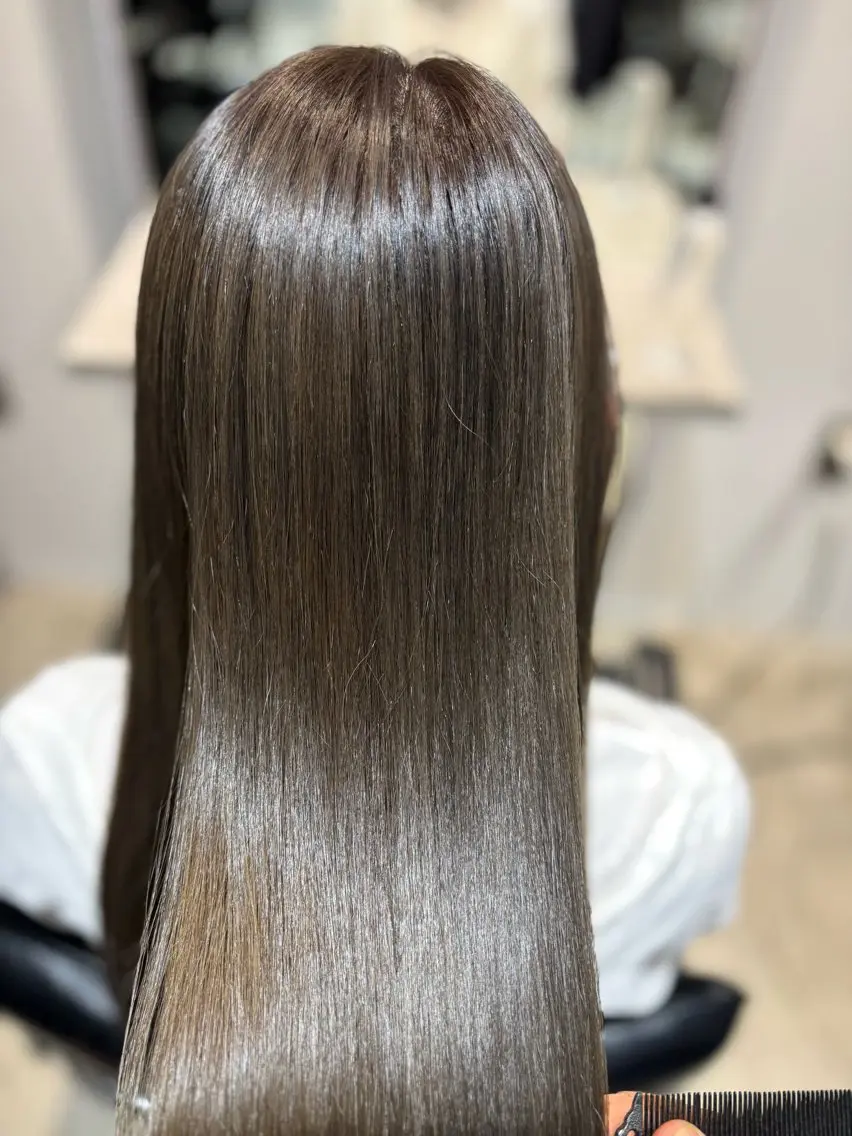 ロング カラー ブリーチ 透明感カラー ブリーチなしカラー 髪質改善 トリートメント ヘアカラー トリートメント 艶髪酸性ストレート /髪質改善/寺田警二のヘアスタイル