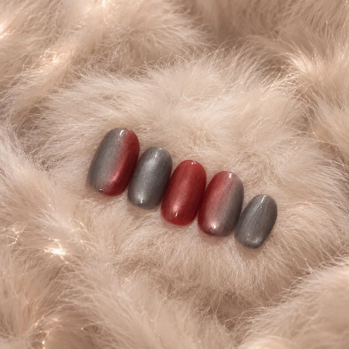 ネイル ブルー ボルドー グラデーション ハンドネイル chai nail +  eye📍鶴橋のネイルデザイン