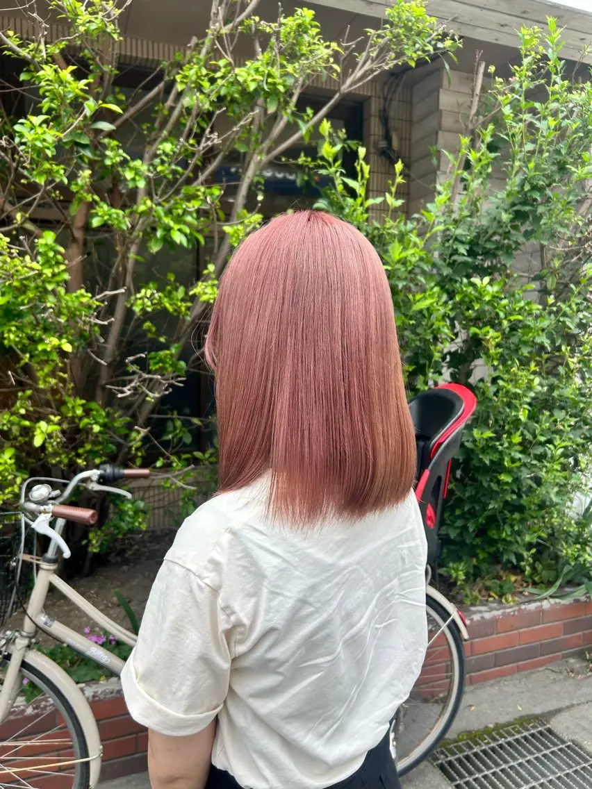 カラー ベージュカラー ブリーチ ダブルカラー ピンクカラー ピンクベージュ カット ヘアカラー トリートメント story 増田 わかなのヘアスタイル