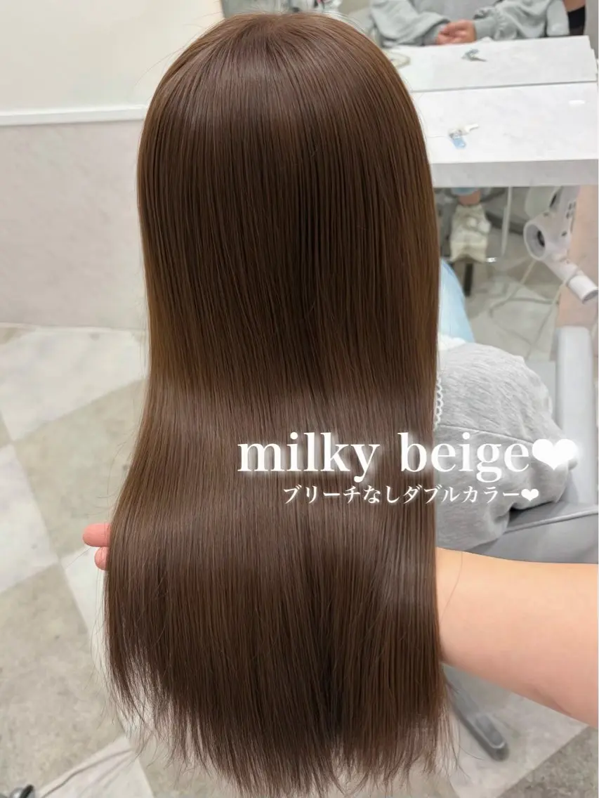 ロング 💎のぼりゆい/大須 ブリーチなしWカラーのヘアスタイル