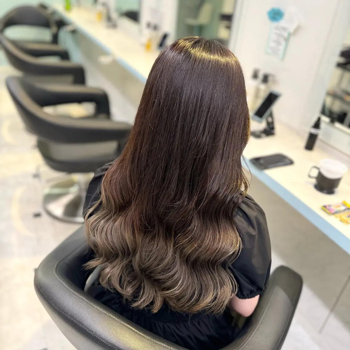 ロング ヘアカラー トリートメント ヘッドスパ ヘアセット 暖色🩷透明感カラー ♡Maika♡のヘアスタイル