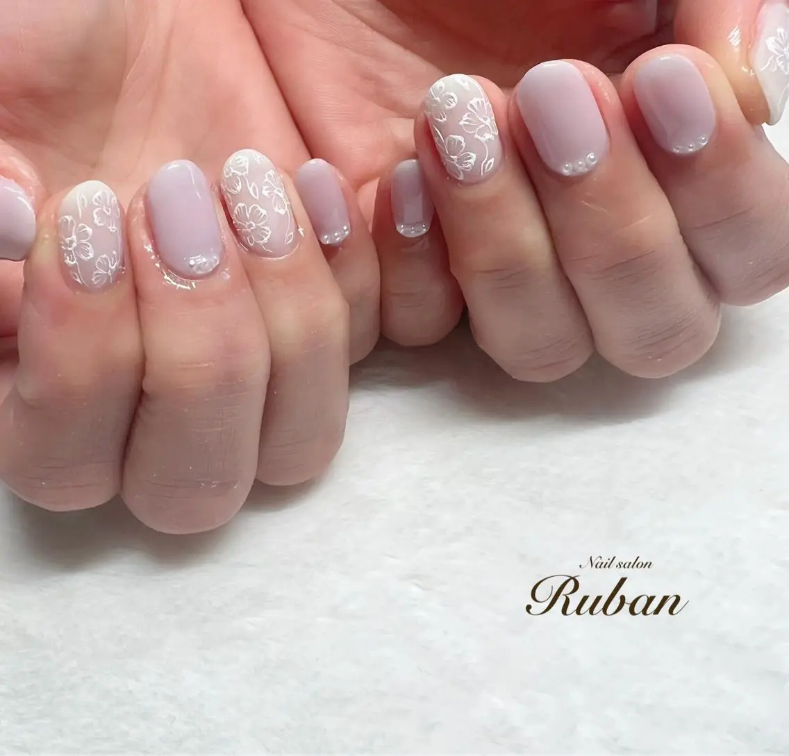 ネイル 入学式 卒業式 ブライダルネイル Nail salon Rubanのネイルデザイン