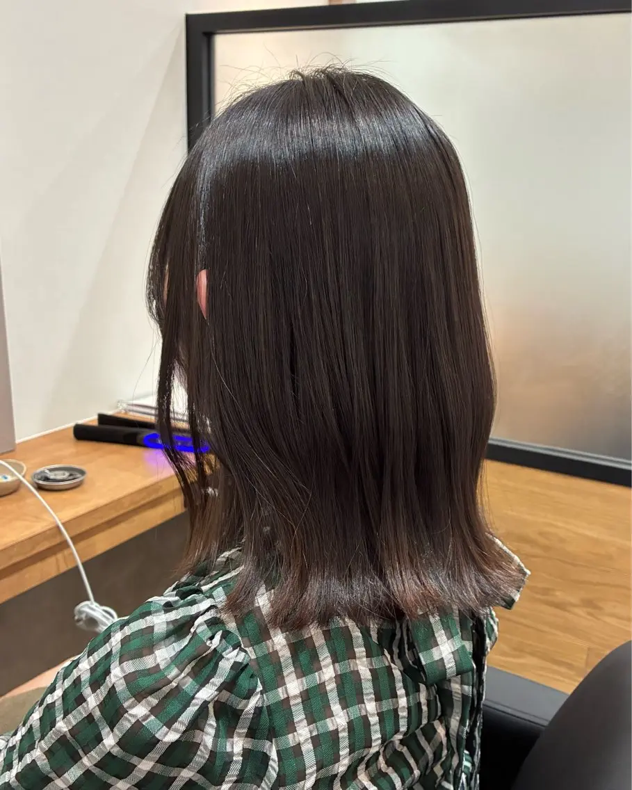 ミディアム 縮毛矯正 カット 縮毛矯正 柴田真衣 /ナチュラル/半個室のヘアスタイル