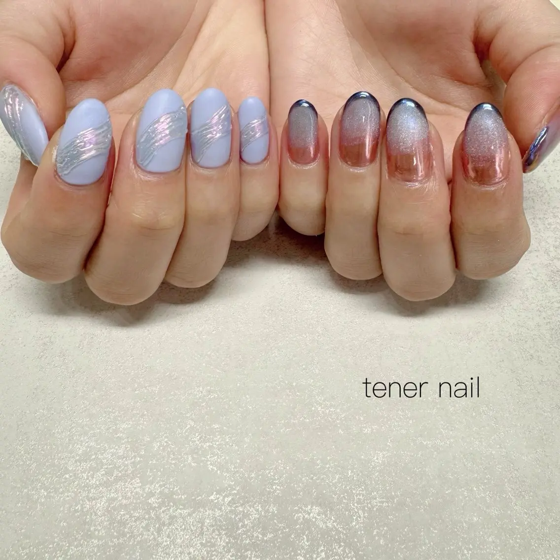 ネイル ブルー 春ネイル ハンドネイル テネルネイル tener nailのネイルデザイン